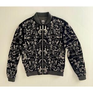 ZARA Embroidered Velvet Bomber Jacket – “The Edge of Forever” Edition
